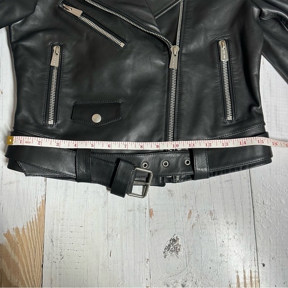Anine Bing Lamb Leather Black Moto Biker Jacket Size XS - Picture 16 of 16